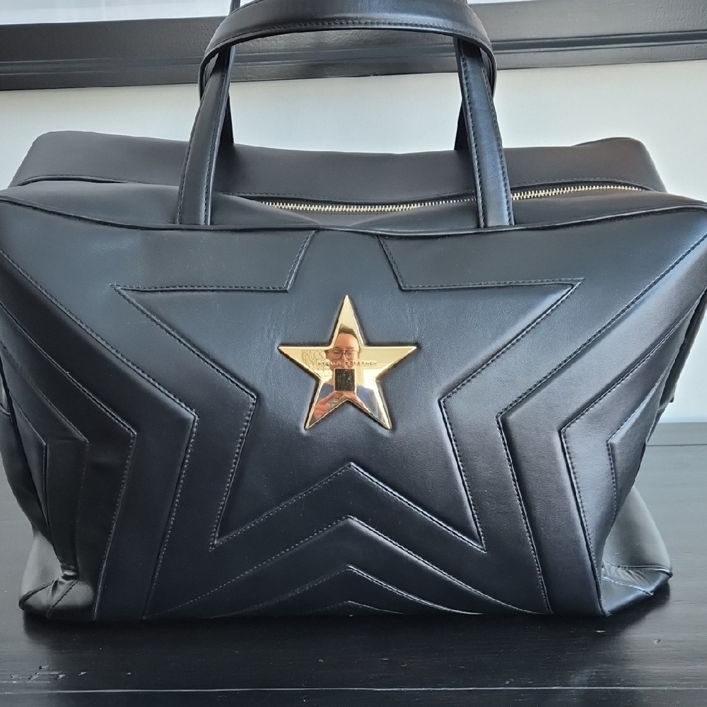 Stella McCartney Alter Nappa Black Star Embossed Overnight Duffel - Picture 6 of 17
